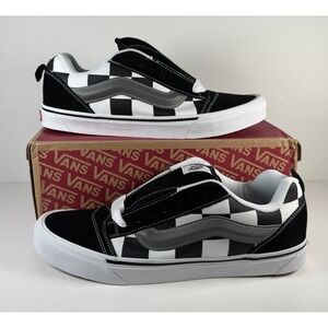 Vans Knu Skool Sneakers Men's Size 12 Mega Check Black/White VN0009QCCJJ